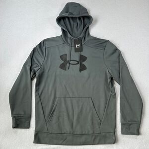 Under Armour‎ Armour Fleece Big Logo Hoodie Mens M Gray Athletic Sweatshirt NWT